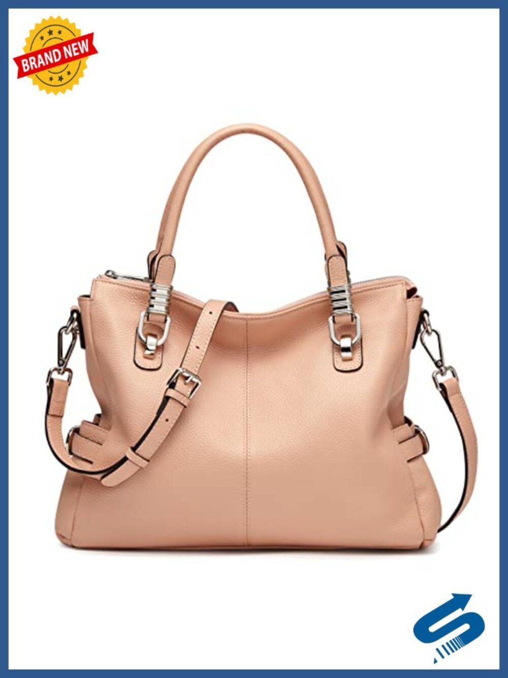 Genuine Leather Satchel Handbag Tote Crossbody Bag Fits 13.3" Laptop Work Travel